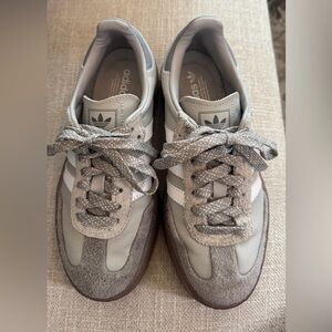 Adidas Women's Gray and White Samba Sneakers size 8